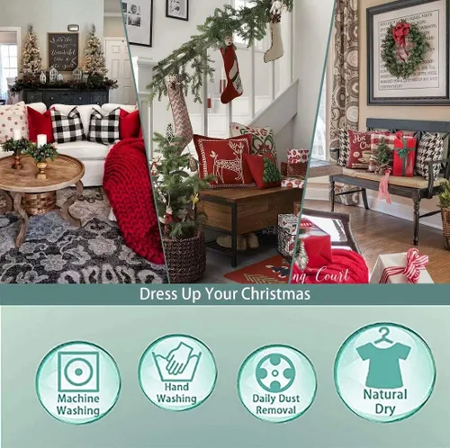 Miniatura 6 de LORDTEX Cortinas traslúcidas de Navidad para sala de estar y dormitorio, cortinas traslúcidas de lino sintético texturizado, cortinas traslúcidas
