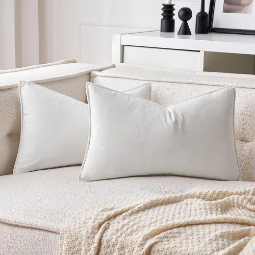 Miniatura 42 de MIULEE Paquete de 2 fundas decorativas de cojines de poliéster suave, fundas de almohada cuadradas cómodas y suaves para sofá, sillón, dormitorio