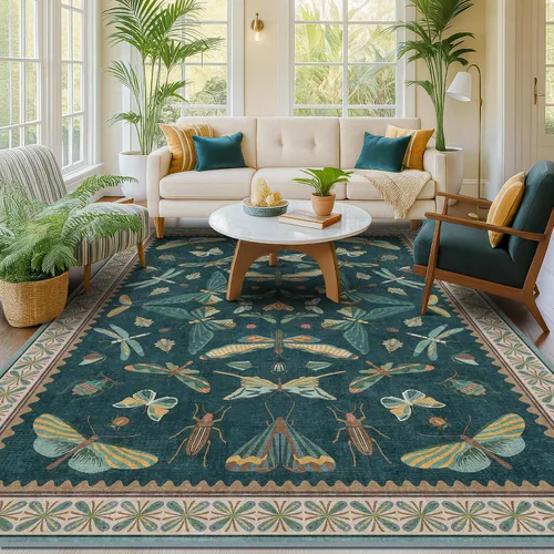 Miniatura 30 de Hazo Haus Alfombra de Baño Bohemia Lavable 2x3, Alfombras Pequeñas para Cocina, Tocador, Puerta Principal Entrada Interior, Antideslizante Pelo Bajo
