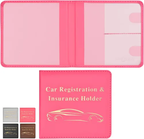 Miniatura 9 de Cacturism Soporte para registro y seguro de automóvil, guantera de vehículo, organizador de automóvil para hombres y mujeres, funda de accesorios