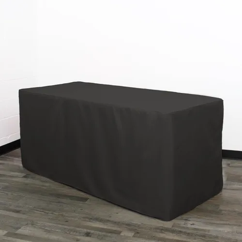 Miniatura 23 de YOUR CHAIR COVERS Mantel ajustable color marrón chocolate – Mantel rectangular de poliéster ajustable de 6 pies, mesa de buffet para interiores