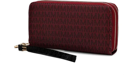 Miniatura 82 de MKF Collection Mia K - Cartera de pulsera para mujer, pequeña cartera de cuero vegano para tarjetas de crédito con cremallera y bolsillo