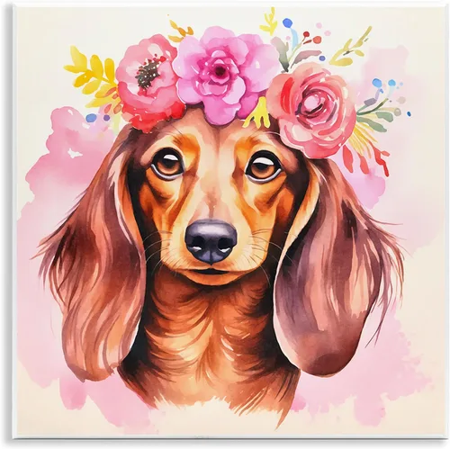 Miniatura 11 de Stupell Industries Placa abstracta de pared con retrato de perro por Irena Orlov