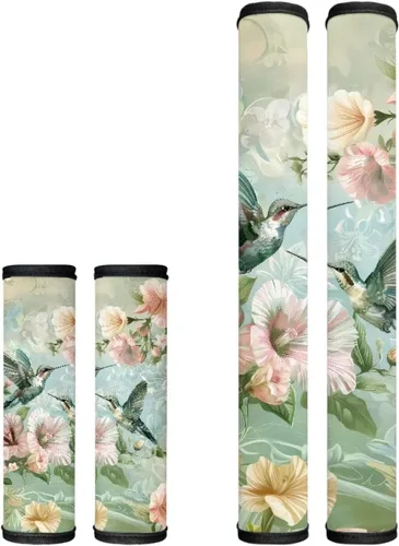 Miniatura 26 de Juego de 4 fundas protectoras de repuesto para manija de puerta de refrigerador con temática de té de la tarde para microondas, horno, refrigerador