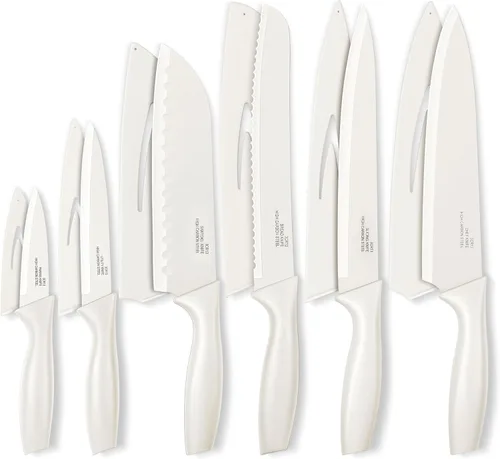 Miniatura 9 de Onader Juego de cuchillos de cocina negros, cuchillos pequeños afilados de acero inoxidable con tapas para cocina, 12 piezas