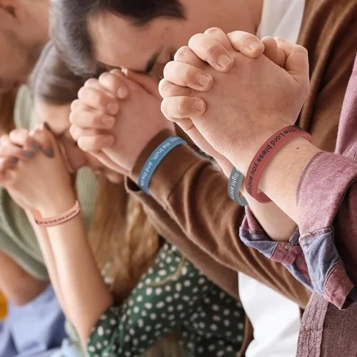 Miniatura 5 de Estune 120 pulseras de versículos de la Biblia, con cita motivacional, pulseras de goma, pulseras de silicona religiosas, pulseras de silicona