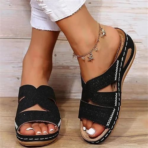 Miniatura 3 de Sandalias ortopédicas para mujer con soporte de arco para el verano, sandalias elegantes de verano con pies planos, cómodas pantuflas ortopédicas