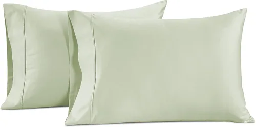 Miniatura 13 de LANE LINEN Juego de 2 almohadas tamaño Queen, suaves 100% algodón egipcio, frescas y lisas de 1000 hilos, fundas de almohada - Azul Estate