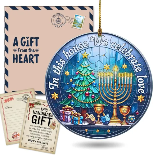 Miniatura 11 de Adorno de mano de Hamsa, regalo de Judaica, estrella de David Hanukkah, decoración de pared de Hamsa, regalos de Hanukkah, adorno para automóvil