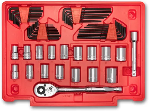 Miniatura 6 de Crescent CTK229C - Juego de herramientas manuales de mecánica de accionamiento de 229 piezas de 1/4", 3/8" y 1/2" con estuche de almacenamiento de 3