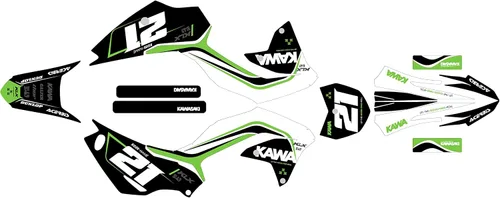 Miniatura 3 de Kit de gráficos para Kawasaki KLX 230R (2020-2024) Serie Flow Azul 09 Mil – Adhesivos para motocicleta Dirt Pit Bike, calcomanías automotrices