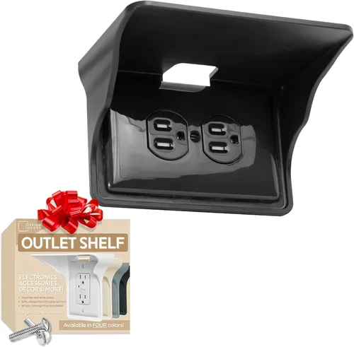 Miniatura 15 de Estante de Enchufes Doble de Pared Power Perch con Correa de Almacenamiento de Cables - Organiza y Recupera Espacio en el Baño - Soporte para Alexa