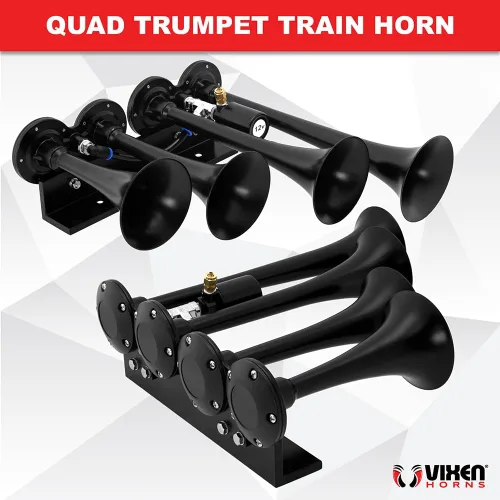 Miniatura 5 de Vixen Horns Kit de bocina de tren para camiones/coche/semi. Sistema completo a bordo: compresor de aire de 200 psi, tanque de 2.5 galones, 4