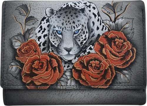 Miniatura 21 de Anna by Anuschka Cartera de tres pliegues pintada a mano para mujer de cuero