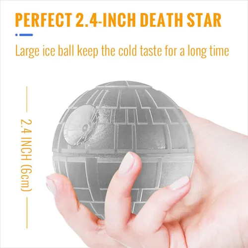 Miniatura 3 de Molde redondo para cubitos de hielo de Star Wars Death Star Wars, moldes para cubitos de hielo para whisky y bourbon y chocolate