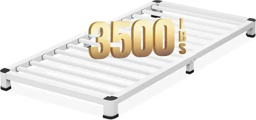 Miniatura 14 de NKZ Base de cama individual de 12 pulgadas, plataforma de metal resistente con patas de esquina redondas, soporte de listones de acero resistente