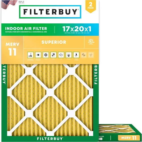 Miniatura 18 de Filterbuy Filtro de aire MERV 11 de 8 x 14 x 1 pulgadas para defensa de mascotas y alergias (paquete de 2), filtros electrostáticos plisados