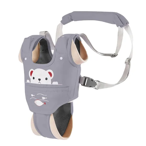 Miniatura 2 de Arnés de mano para caminar para bebé, cinturón ajustable para niños pequeños, arnés para caminar de pie y caminar, ayudante de aprendizaje con Gris
