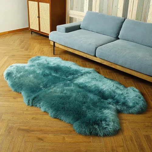 Miniatura 13 de LLB Alfombra de Área de Piel de Oveja Genuina Alfombra de Lana Alfombra de Piel Alfombra de Piel Esponjosa y Peluda para Sala de Estar Dormitorio