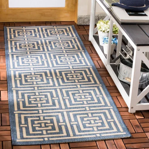 Miniatura 9 de SAFAVIEH Courtyard Collection CY6937 - Alfombra decorativa para interiores y exteriores, impermeable, fácil de limpiar, 2 pies 3 pulgadas x 6 pies 7
