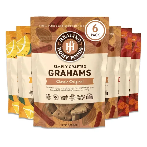 Miniatura 13 de Healing Home Foods Galletas Graham clásicas horneadas, sin gluten, hechas con harina de almendras, jarabe de arce orgánico y canela orgánica