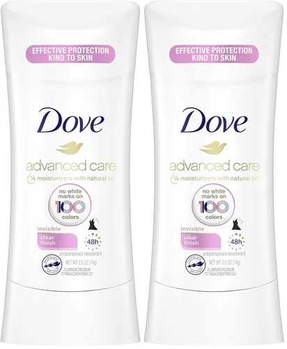 Miniatura 16 de Dove Advanced Care - Barra desodorante antitranspirante para mujer, Sheer Fresh, 4 unidades, desodorante antimanchas para axilas suaves, 72 horas