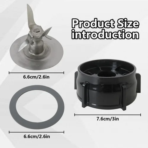 Miniatura 3 de Repuesto para Oster Osterizer Blender Ice Blade Acero Inoxidable, Kit de Reparación de Mezcla con Base de Tarro de Licuadora y Anillo de Sellado