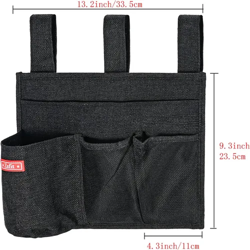 Miniatura 3 de Zafit Organizador de lino para mesita de noche, organizador de almacenamiento para camas de hospital, dormitorios universitarios o cama de bebé
