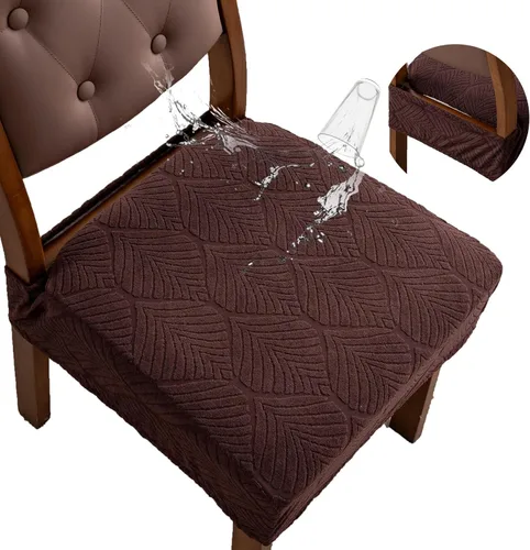 Miniatura 20 de Fundas de asiento para silla de comedor, extraíbles y lavables, juego de 2, fundas de cojín de asiento de silla de jacquard, protectores