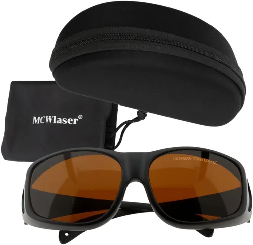 Miniatura 10 de MCWlaser 190-540nm y 800-1700nm Gafas de Seguridad Láser OD5+, Protección Yag, Láser Azul, Verde y Luz UV, Anteojos de Protección Láser para 405nm