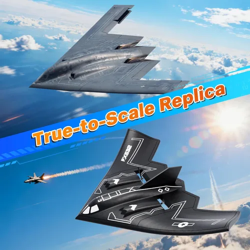 Miniatura 2 de AIGIMU Avión RC, avión RC listo para volar, avión de control remoto de 2 canales con estabilizador de giroscopio de 6 ejes B2 Spirit Stealth Bomber