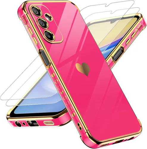 Miniatura 33 de LeYi for Moto G 5G 2025 Case: with Tempered Glass Screen Protector [2 Pcs]+ Full Camera Lens Protection,Love Heart Plating Cute Luxury Soft TPU