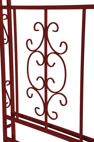 Miniatura 3 de Estructura de arco de jardín al aire libre de metal de Plow & Hearth, de 84 pulgadas de alto, entramado de celosía de hierro para plantas Rojo