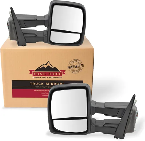 Miniatura 70 de Trail Ridge Juego de espejos de remolque de 2 piezas para el lado del conductor y del pasajero compatible con Ford F-150 FO1320479 FO1321479