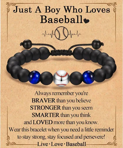 Miniatura 22 de EFVISD Pulsera de fútbol, baloncesto, béisbol, hockey para regalos para niños jugadores amantes de equipos, hijo, nieto, hermano, sobrino, amigo