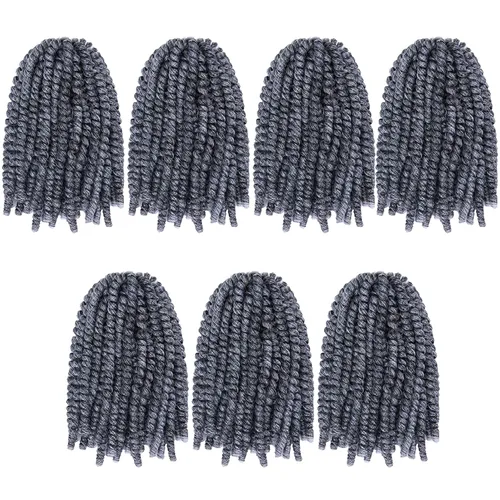 Miniatura 74 de Paquete de 2 cabello para trenzas en espiral de 8 pulgadas, cabello Spring Twist para rastas falsas, rastas de mariposa, cabello para trenzas, fibra