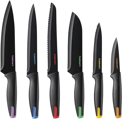 Miniatura 2 de Cuisinart Advantage C55-7PCE - Juego de cuchillos antiadherentes con revestimiento de cerámica, 7 cuchillos de acero inoxidable con bloques