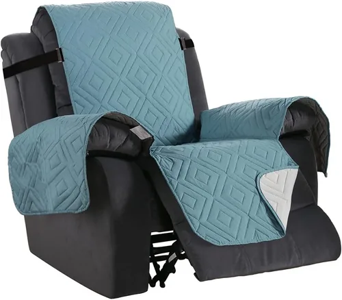 Miniatura 10 de H.VERSAILTEX Funda reversible para silla, protector de muebles antideslizante, resistente al agua, con correas elásticas de 2 pulgadas