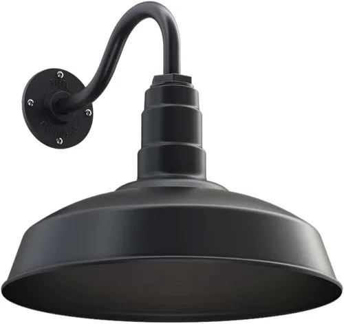 Miniatura 81 de Steel Lighting Co. Gardena - Luz de granero Montaje en pared al aire libre Cúpula de 16 pulgadas Cuello de cisne de 16 pulgadas Luz