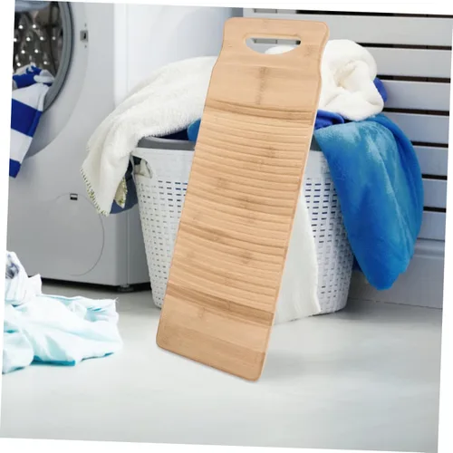 Miniatura 3 de Hemoton Tabla de lavado de madera, tabla de lavar a mano, tabla de lavar a mano para suministros de lavandería para el hogar, L
