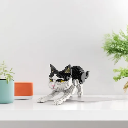 Miniatura 5 de Larcele Juego de mini bloques de construcción para gatos, ladrillos de juguete de construcción 3D para bricolaje, 1390 piezas KLJM-05