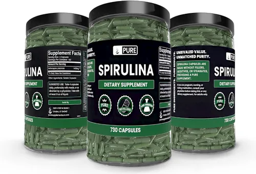 Miniatura 4 de PURE ORIGINAL INGREDIENTS Espirulina (730 cápsulas) sin magnesio o rellenos de arroz, siempre pura, verificada por laboratorio