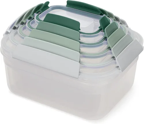 Miniatura 12 de Joseph Joseph Nest Lock Juego de recipientes de plástico para almacenar alimentos sin BPA, con tapas con cierre hermético a prueba de fugas, 10