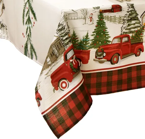 Miniatura 12 de Elrene Home Fashions - Juego de 4 manteles individuales de tela vintage para árbol de Navidad, 13 x 19 pulgadas