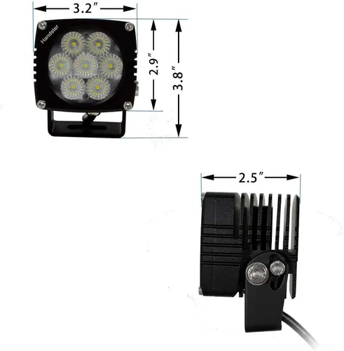 Miniatura 4 de Luz LED blanca fría de 3 pulgadas, lámpara de conducción de inundación IP68, impermeable, CNC'd aviación, carcasa de aluminio, luces de trabajo, 2