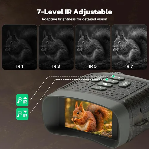 Miniatura 3 de Gafas de visión nocturna 4K, prismáticos de visión nocturna con pantalla de 3 pulgadas, zoom digital 10X, binoculares infrarrojos, batería