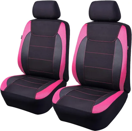 Miniatura 32 de Flying Banner Fundas de asiento de automóvil de fibra de carbono de calidad, tela de malla de aire, deportiva, respaldo bajo, respaldo alto