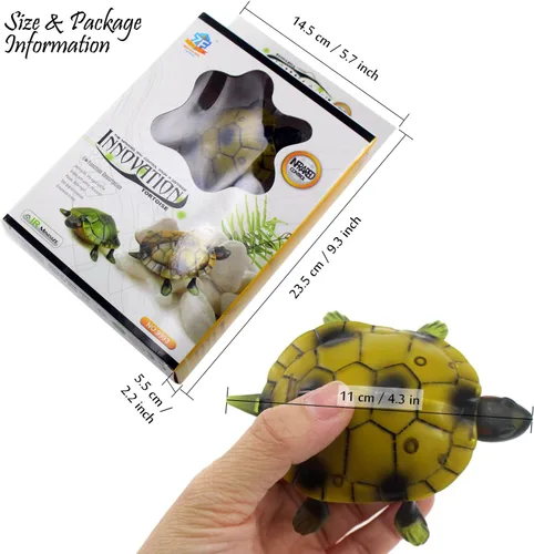 Miniatura 6 de Tipmant RC Turtle IR Control remoto tortuga Crawl falso animal eléctrico juguete vehículo para niños regalos de cumpleaños (marrón)