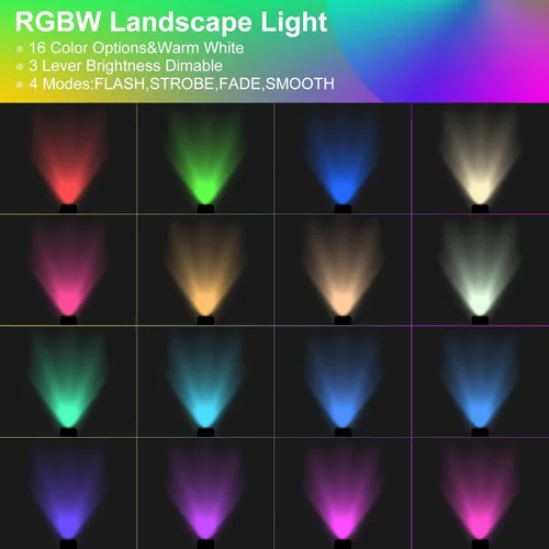 Miniatura 4 de Foco de Navidad de Halloween para exteriores, 10 W RGBW LED iluminación de paisaje, luces de paisaje que cambian de color de bajo voltaje, 12 V ~ 24