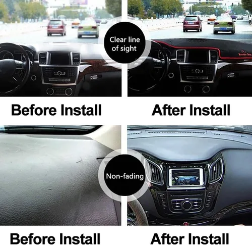 Miniatura 4 de HATHWAY Compatible con Chevrolet Epica 2007-2012, cubierta de tablero de automóvil, almohadilla negra para salpicadero, accesorios